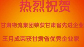  喜報 | 熱烈祝賀甘肅物流集團榮獲甘肅省先進企業(yè)王月成榮獲甘肅省優(yōu)秀企業(yè)家